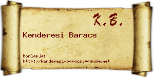Kenderesi Baracs névjegykártya